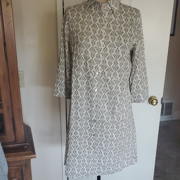 Cloth & Stone Cream Patterned Dress - Picture 2 of 10